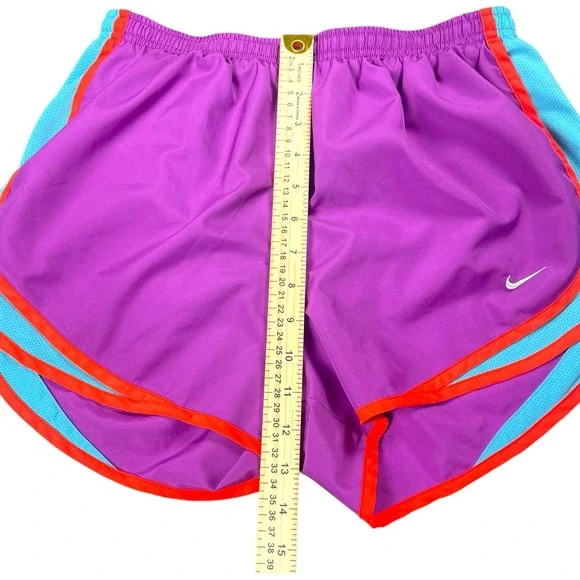 Nike Dri Fit Running Shorts Womens Medium Purple Lined Athletic Workout Colorful - Picture 8 of 8